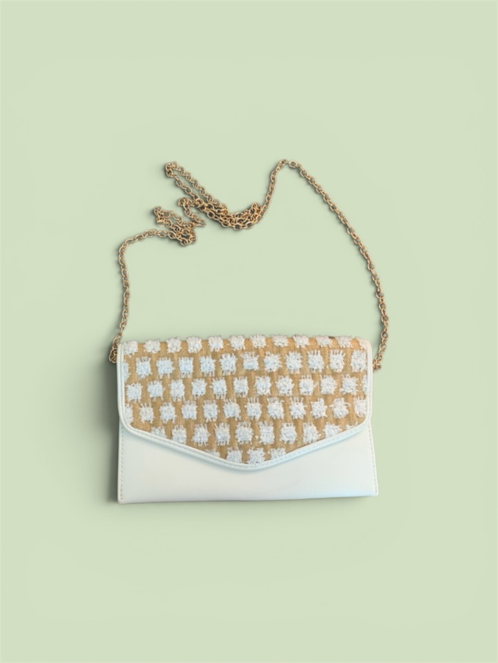 Stylish White and Tan Women's Bag